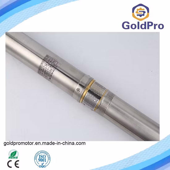 4sdm Hochgeschwindigkeits-Kupferdraht-Kunststofflaufrad, mehrstufiges Edelstahlgehäuse, tauchfähige elektrische Tiefbrunnenwasserpumpe mit MPPT-Regler